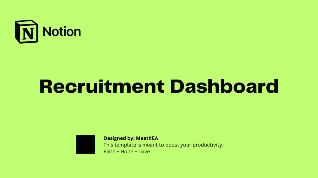 Recruitment Dashboard | Prototion | Get Notion Template