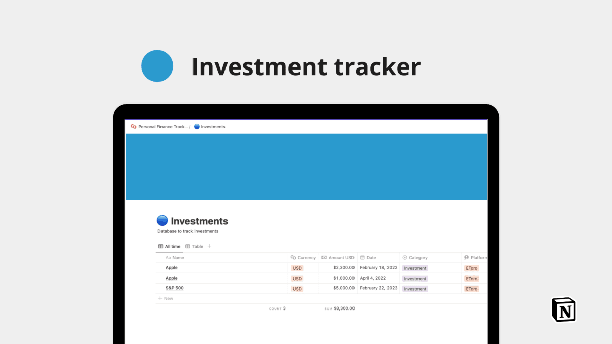 Personal Finance Tracker| Prototion| Notion Template