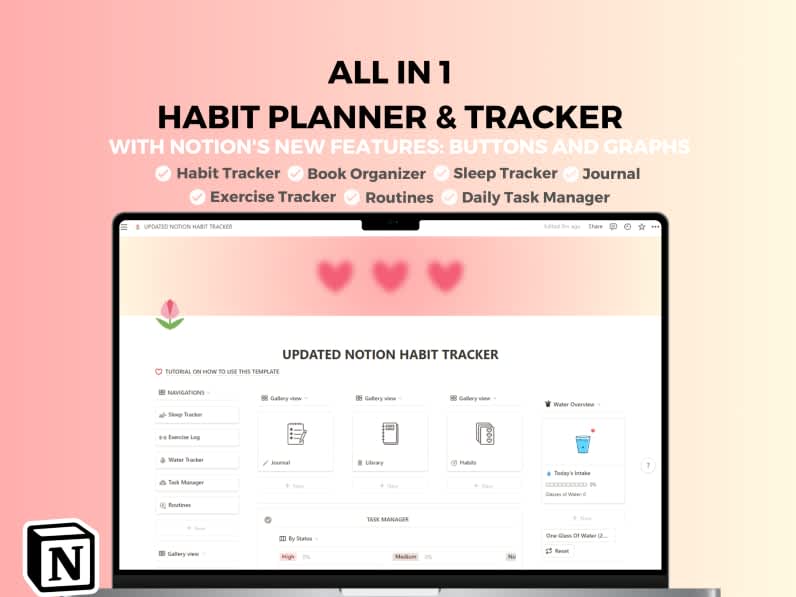 2023 Updated Notion Habit Tracker 