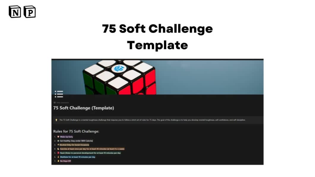 75 Soft Challenge Notion Template