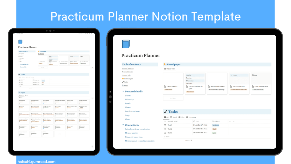 Practicum Planner | Prototion | Buy Notion Template