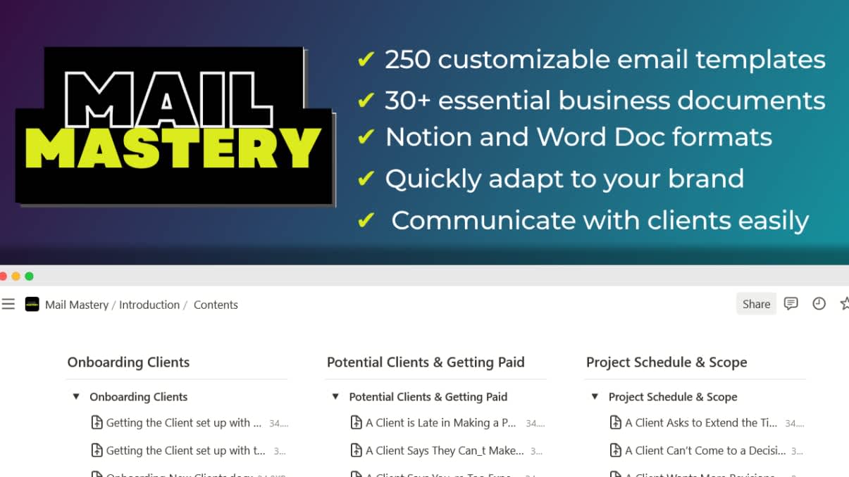 Mail Mastery | Prototion | Buy Notion Template