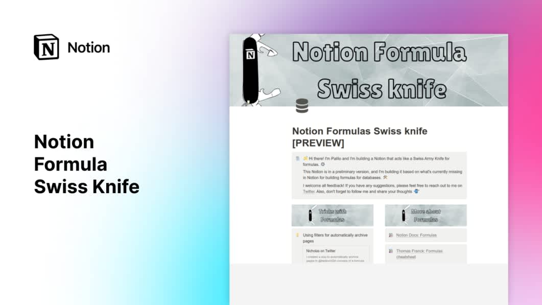 Notion Formula Swiss Knife 