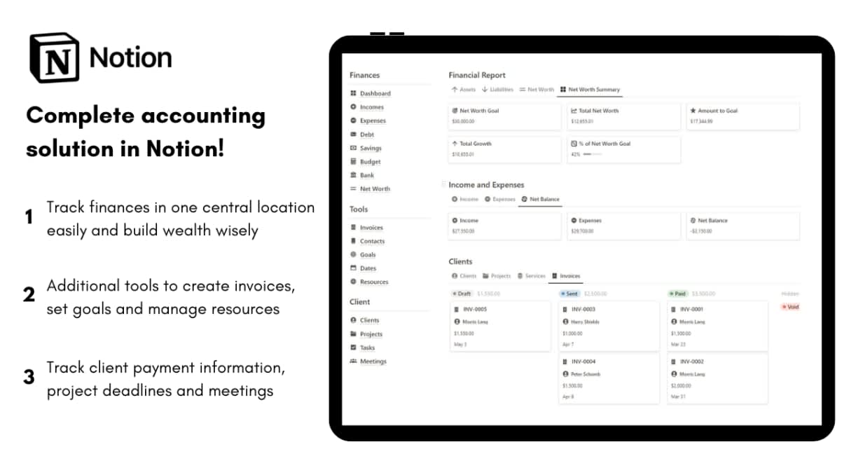 NotionBooks - Complete Accounting Toolkit for Individuals and Businesses 