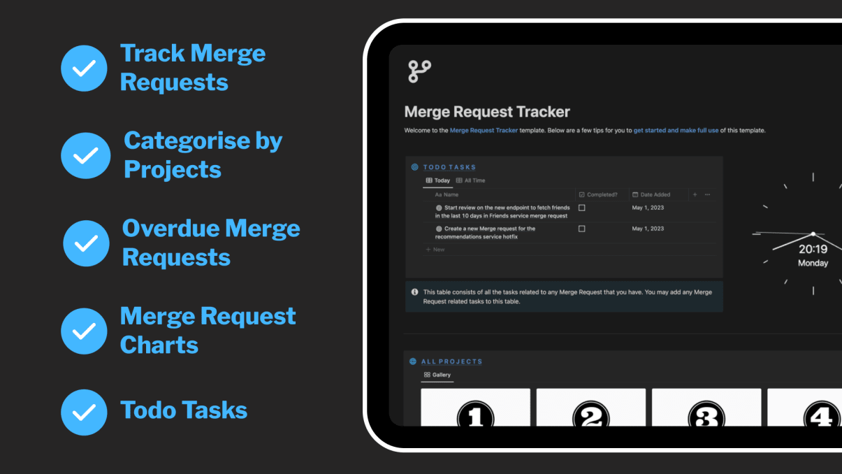 Merge Request Tracker | Prototion | Buy Notion Template