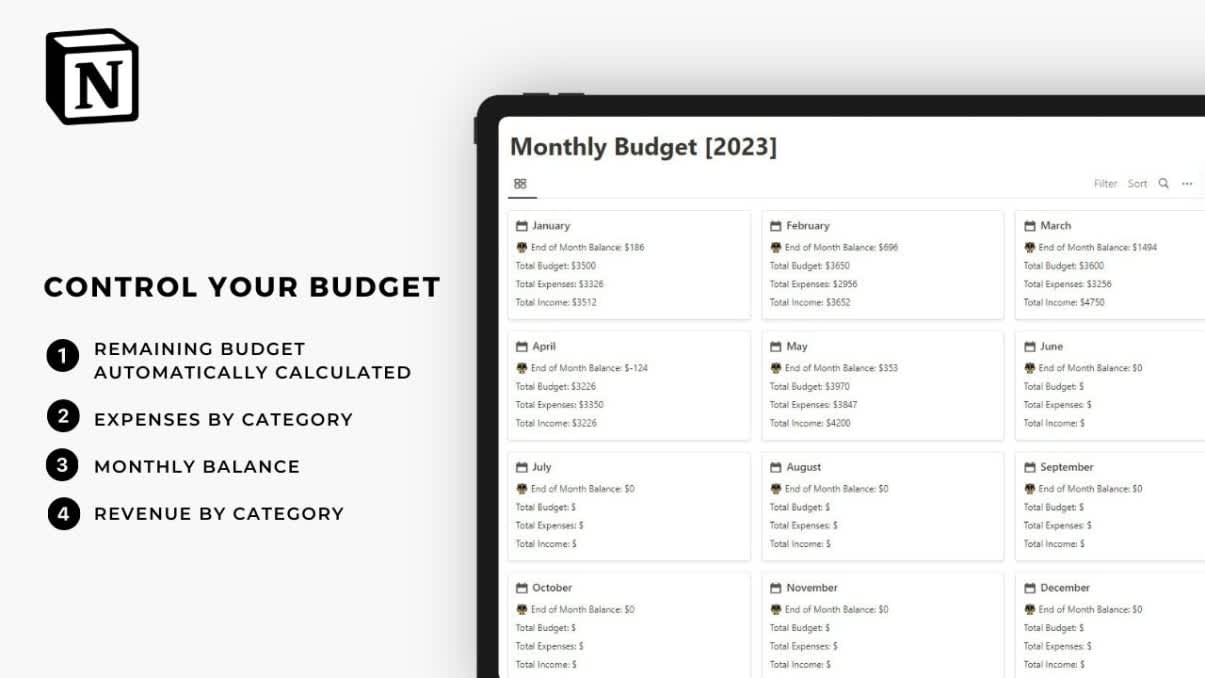 Notion Budget Planner | Prototion