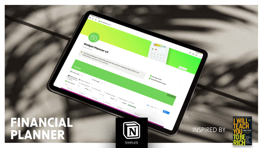 Notion Finance Tracker Template (I Will Teach You To Be Rich principles)