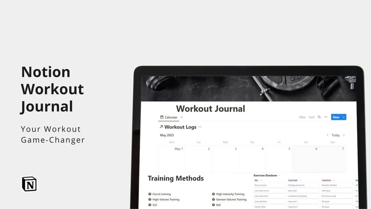 Workout Journal | Prototion | Get Notion Template