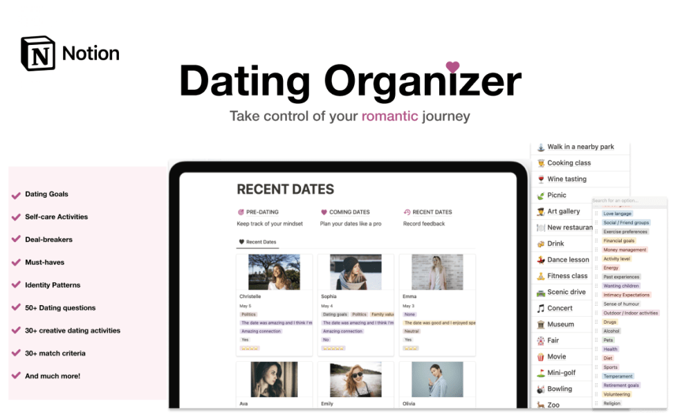 Notion Dating Organizer