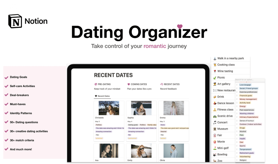 Notion Dating Organizer | Prototion