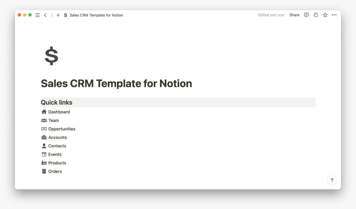 Sales CRM | Prototion | Buy Notion Template