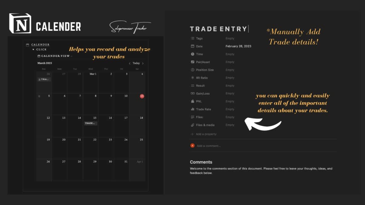 TRADING JOURNAL Prototion Buy Notion Template