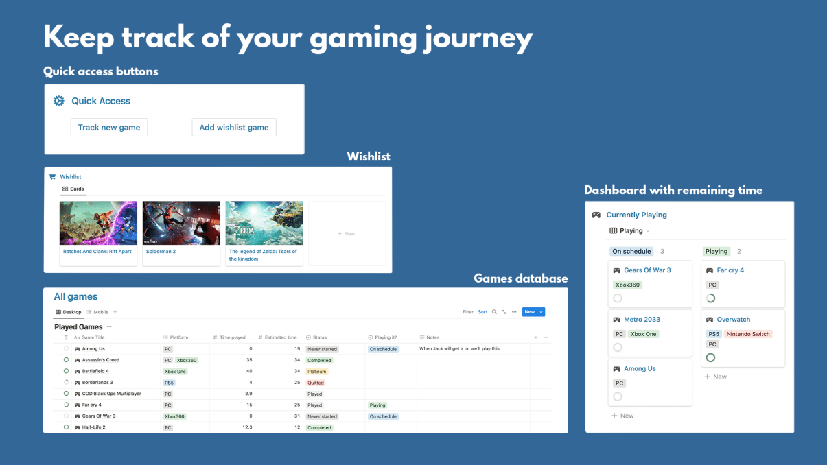 Notion Games Tracker | Prototion