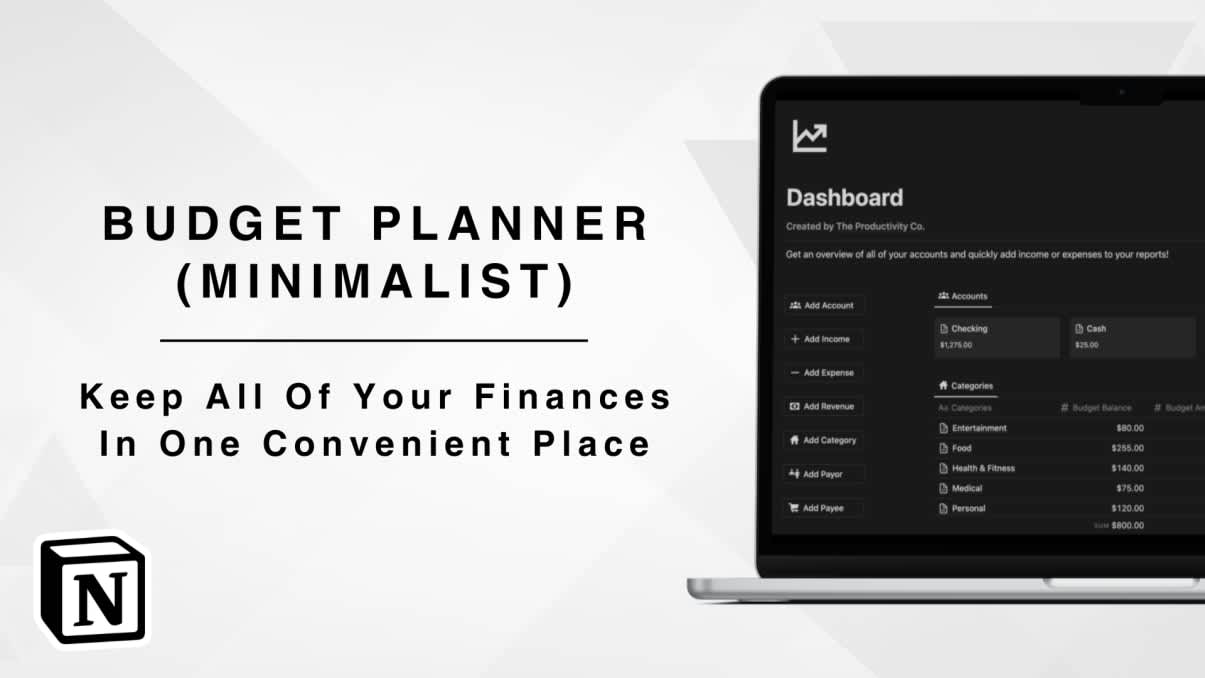 Budget Planner | Prototion | Buy Notion Template