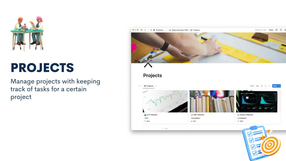 Basic Business CRM | Prototion | Free Notion Template