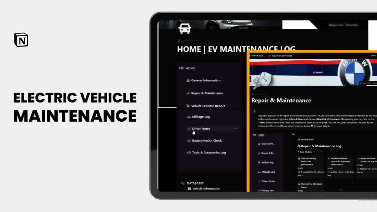 ELECTRIC VEHICLE MAINTENANCE LOG | Prototion 