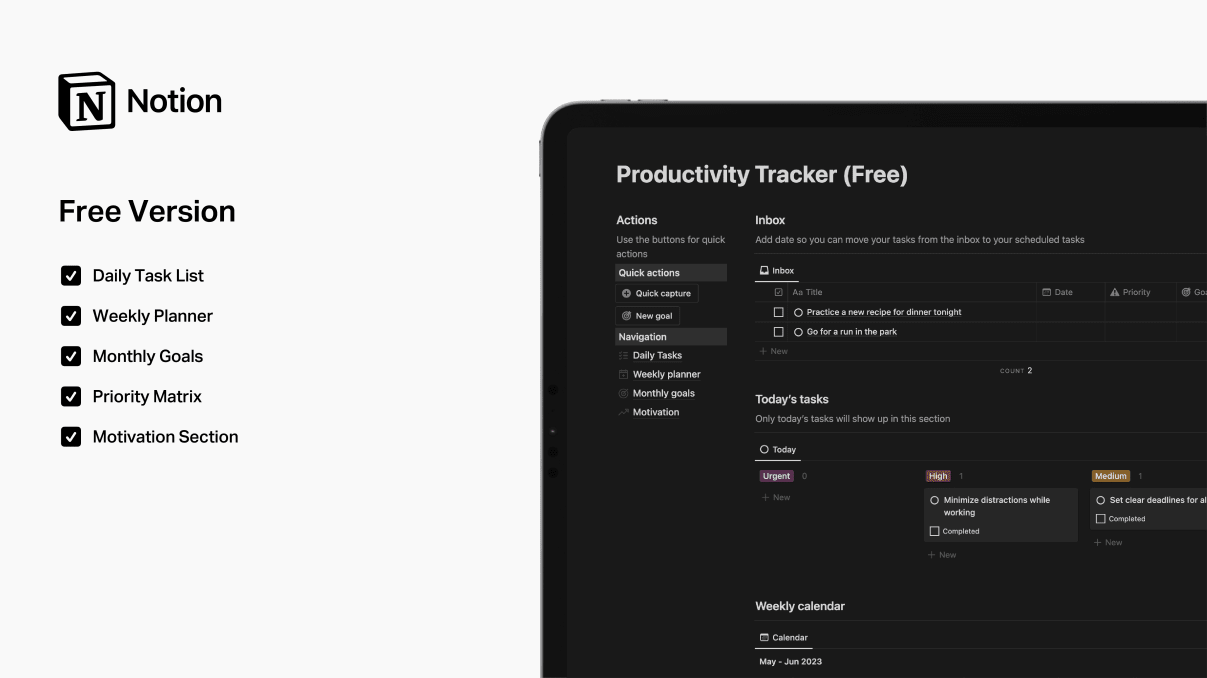 Notion Productivity Tracker