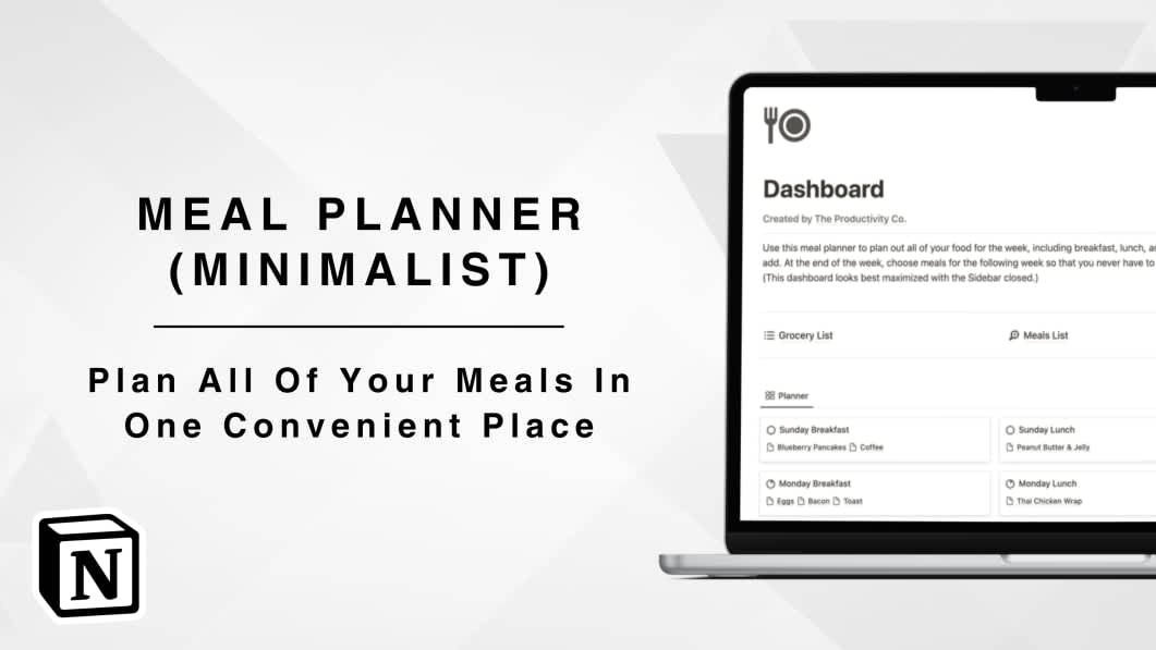 Meal Planner (Minimalist)