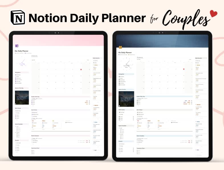 Notion Couple Planners