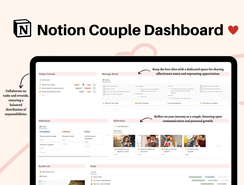 Notion Couple Dashboard