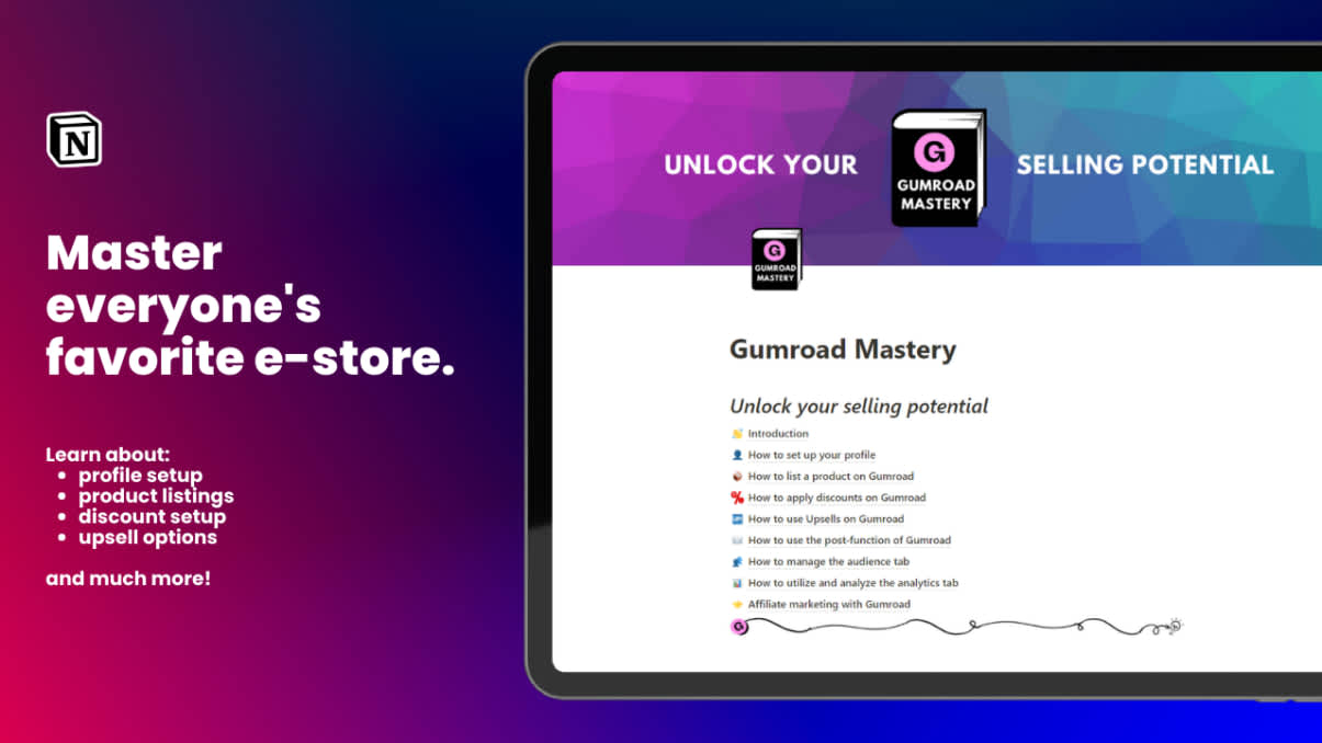 Gumroad Mastery | Prototion | Buy Notion Template