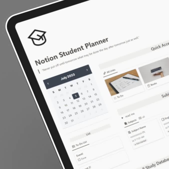Minimal Student Template | Prototion | Buy Notion Template