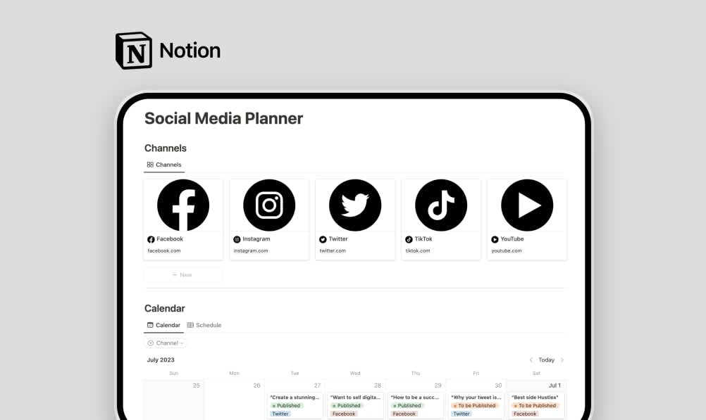 Notion Social Media Planner