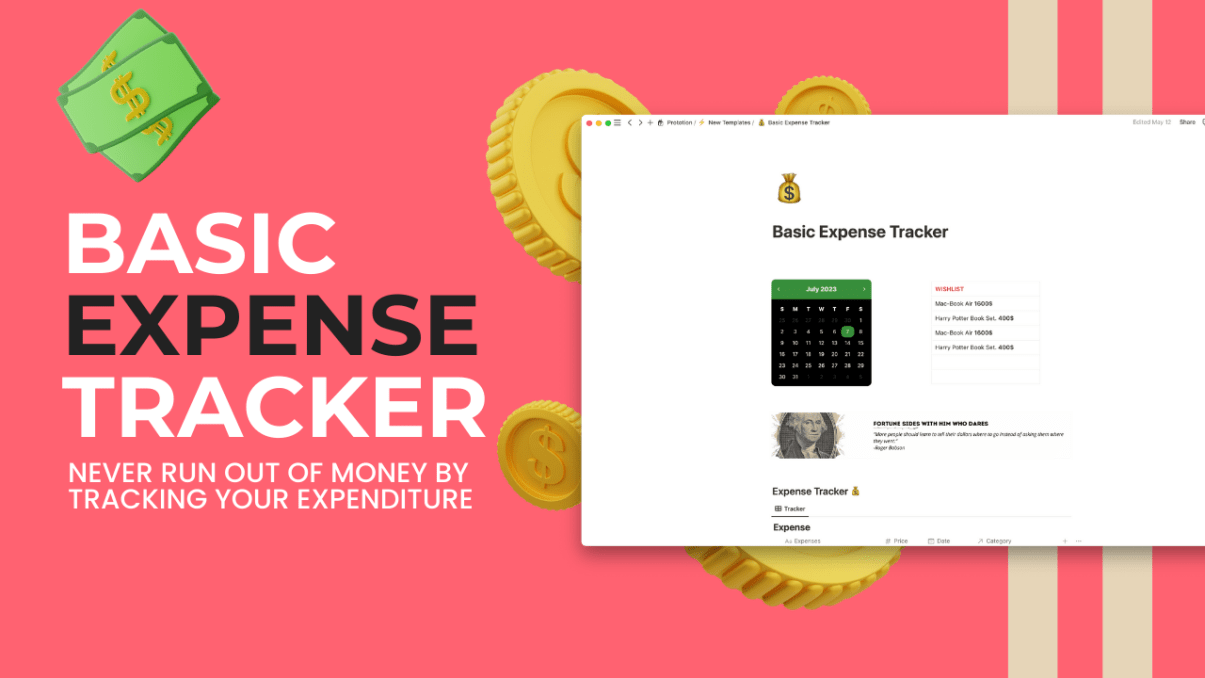 Basic Expense Tracker | Prototion | Get Notion Template