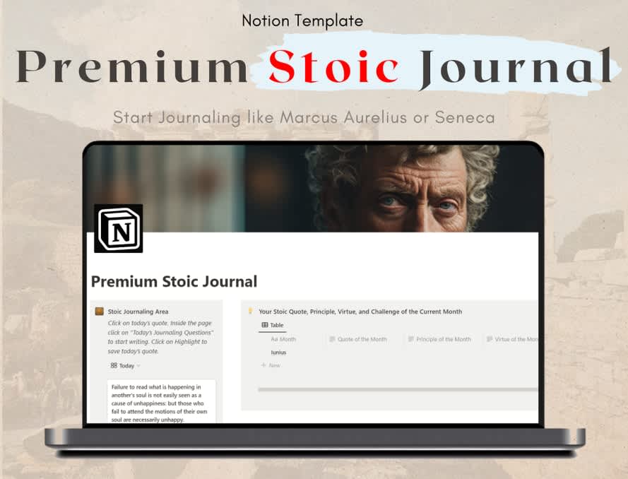 Premium Stoic Journaling Template for Notion