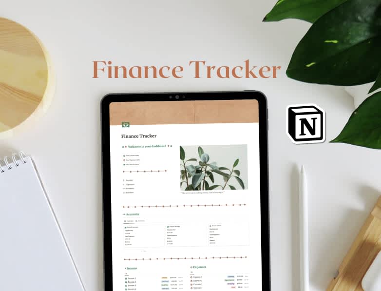 Aesthetic Notion Finance Tracker 