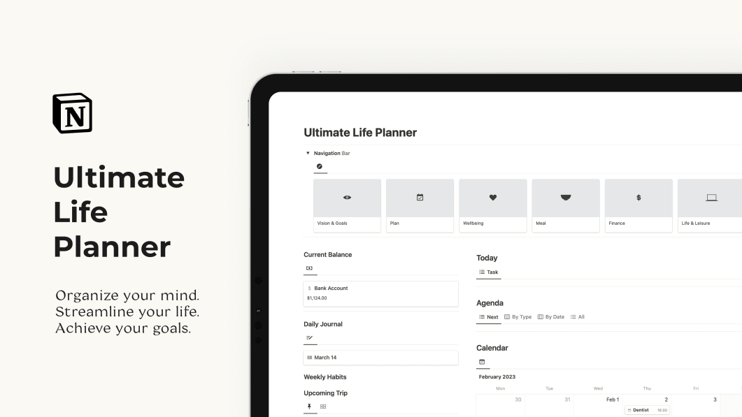 Ultimate Life Planner - Notion Template - V1.2