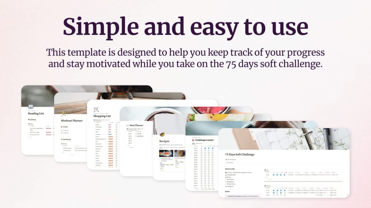 75 Days Soft Challenge | Prototion | Buy Notion Template