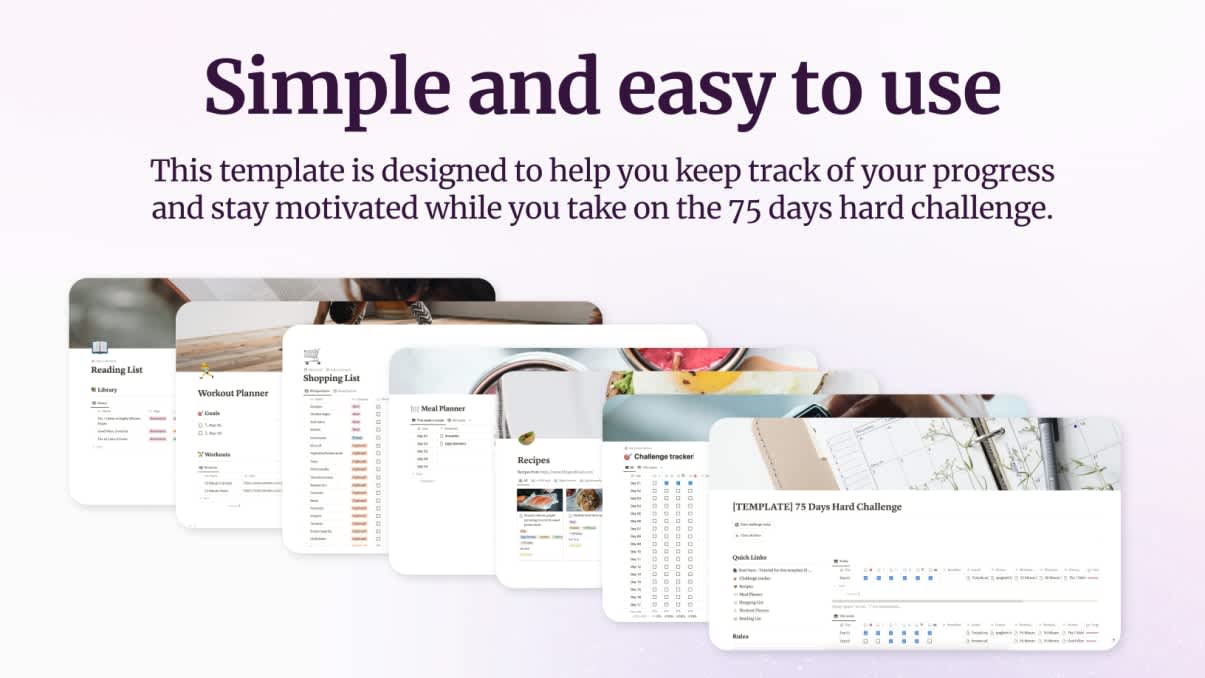 75 Days Hard Challenge | Prototion | Buy Notion Template