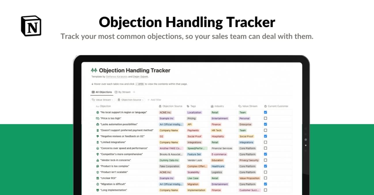 Objection Handling Tracker | Prototion