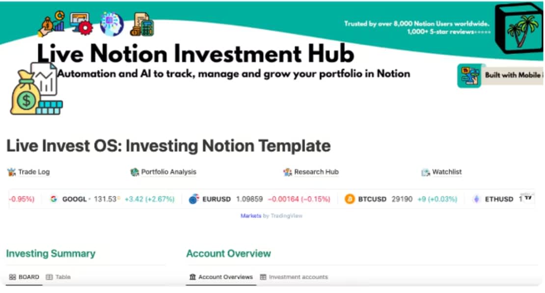 Live Notion Investment Hub