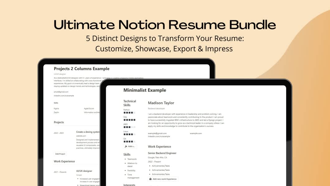 Ultimate Notion Resume Bundle