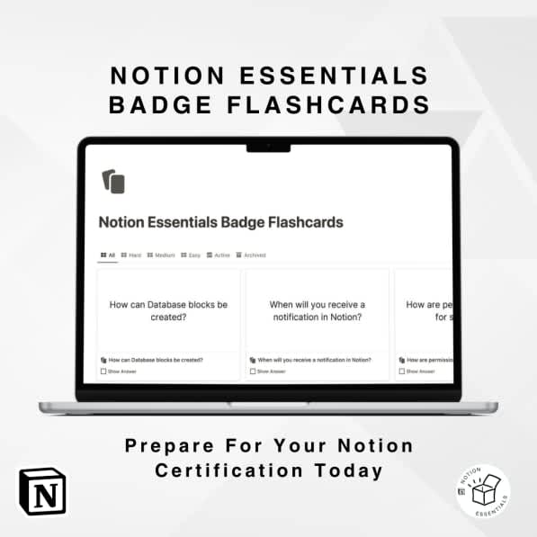 Notion Essentials Badge Flashcards