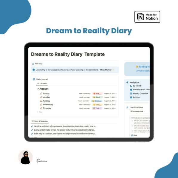 Dream to Reality Diary