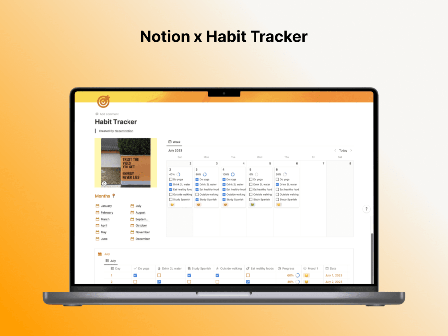 Habit Tracker | Prototion | Buy Notion Template