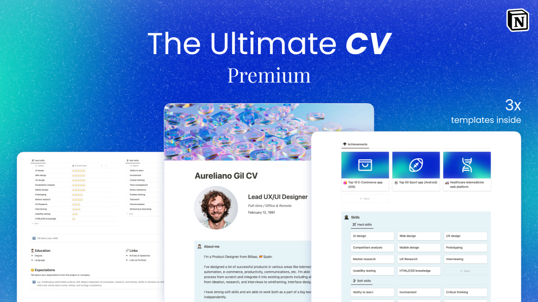 The Ultimate CV Template Premium (3x)