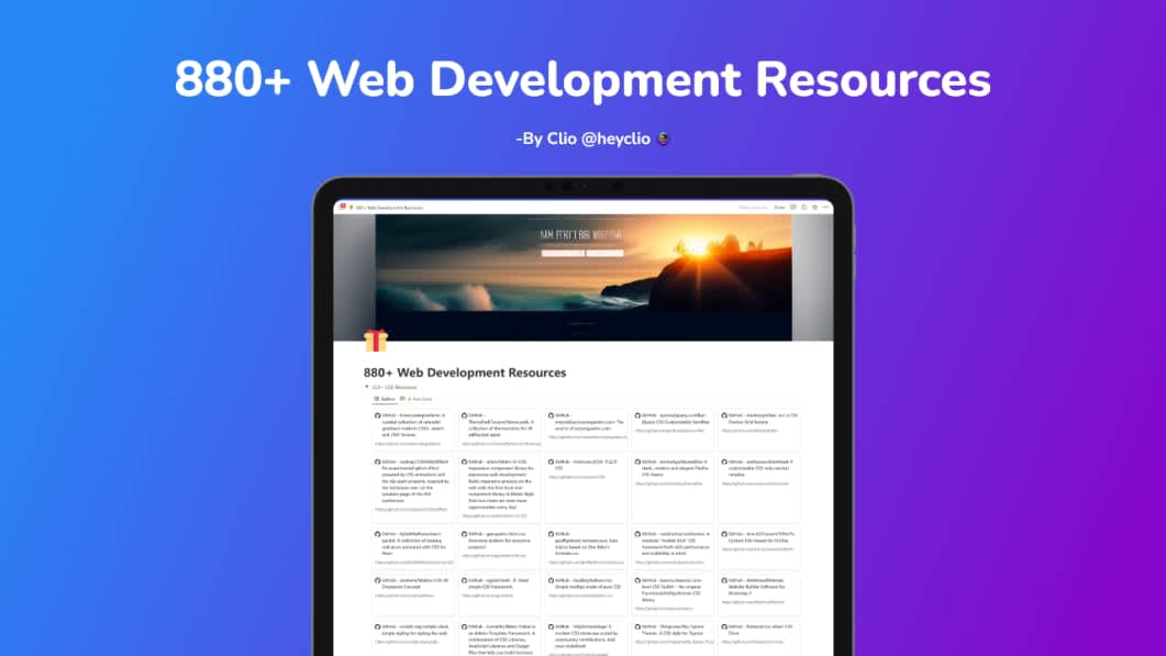 880+ Web Development Resources