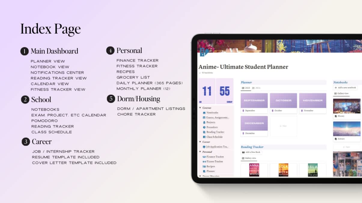 Ultimate Student Dashboard Notion Template [Anime Theme] 