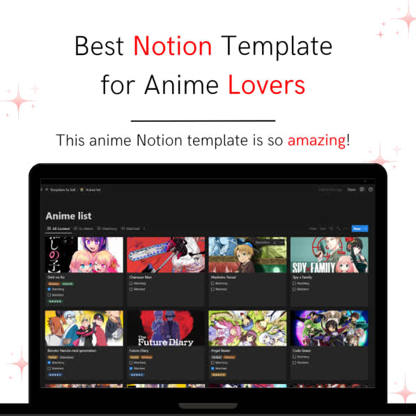 Anime List/Tracker Notion Template