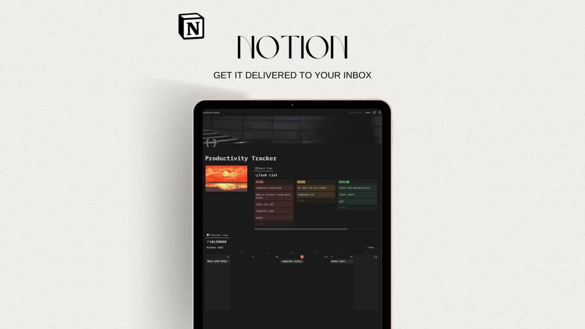 Notion Template: Productivity Tracker