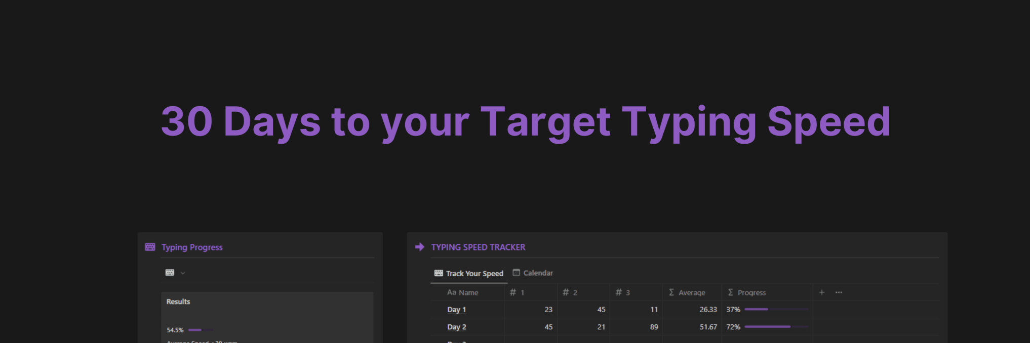 Typing Speed Tracker | Prototion | Buy Notion Template