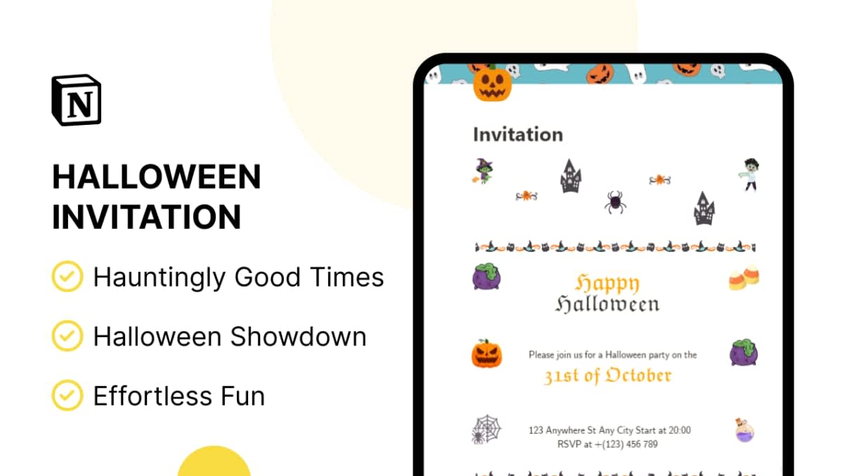 Halloween Invitation | Prototion | Buy Notion Template