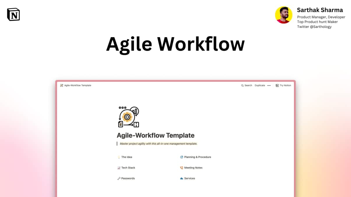 Agile Workflow Template | Prototion | Buy Notion Template