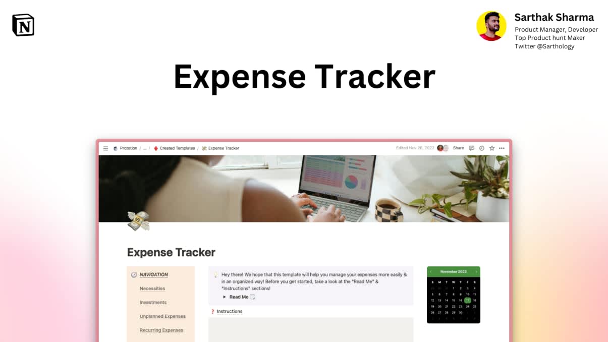 Expense Tracker | Prototion | Buy Notion Template