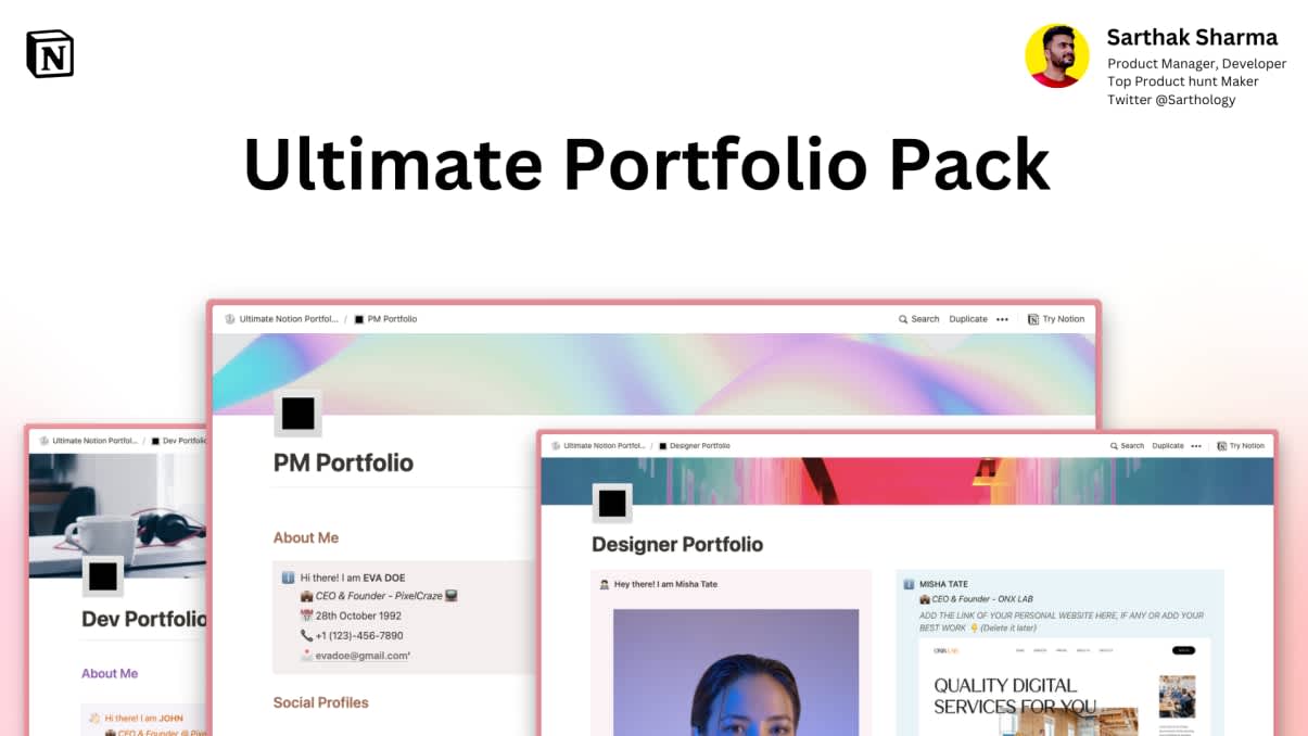 Ultimate Notion Portfolio Pack | Prototion