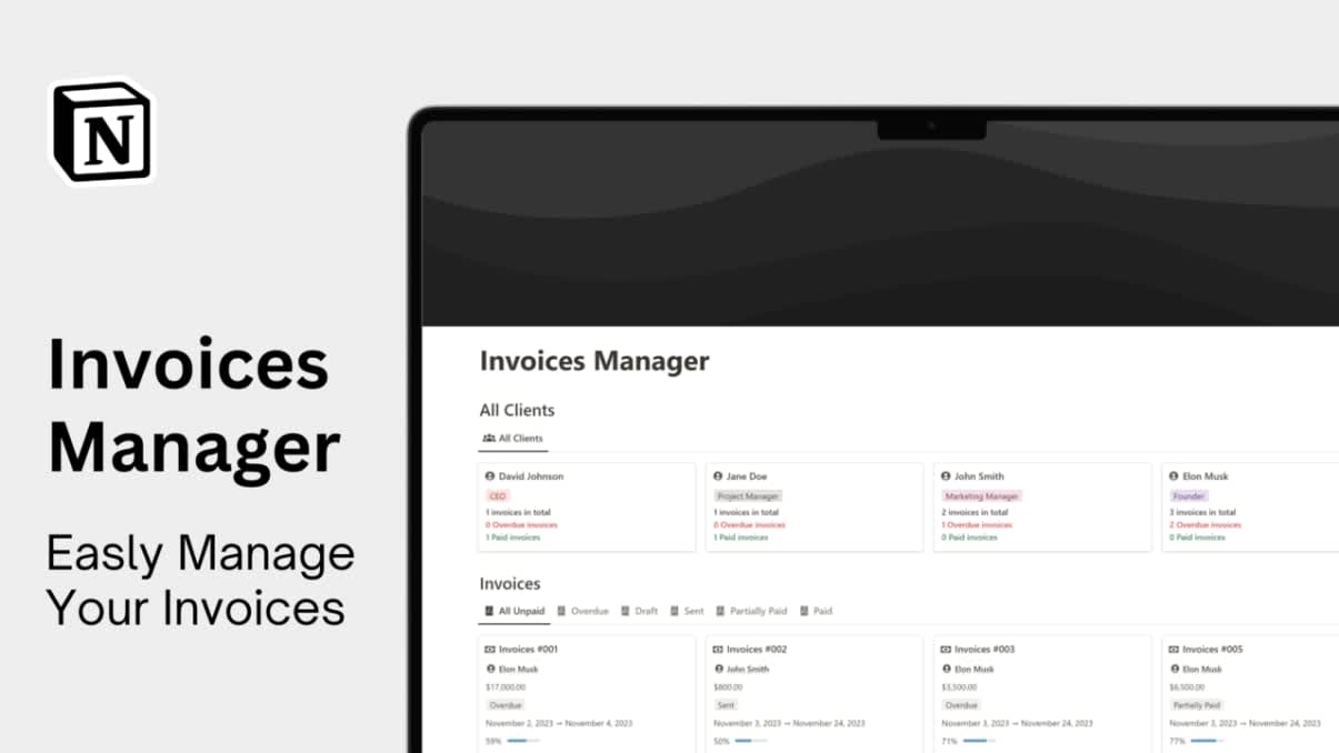 Notion Invoices Manager